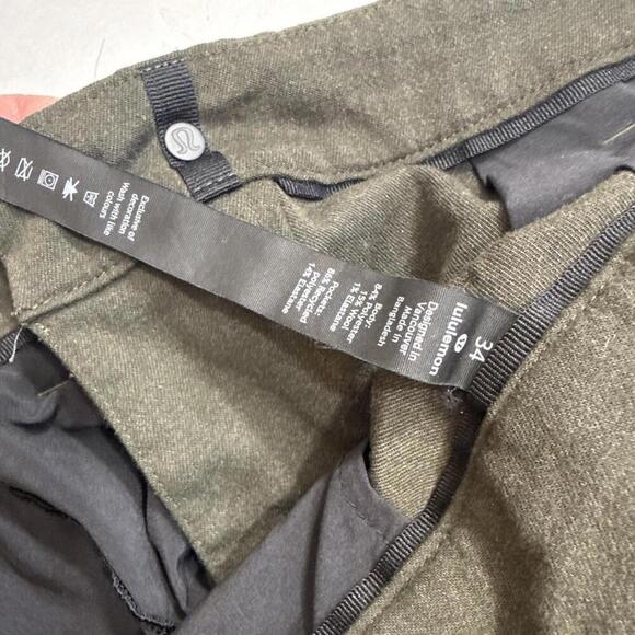 Lululemon Pants Mens 34x27- Green ABC Slim Fit Commission Warpstreme Performance - Picture 13 of 13